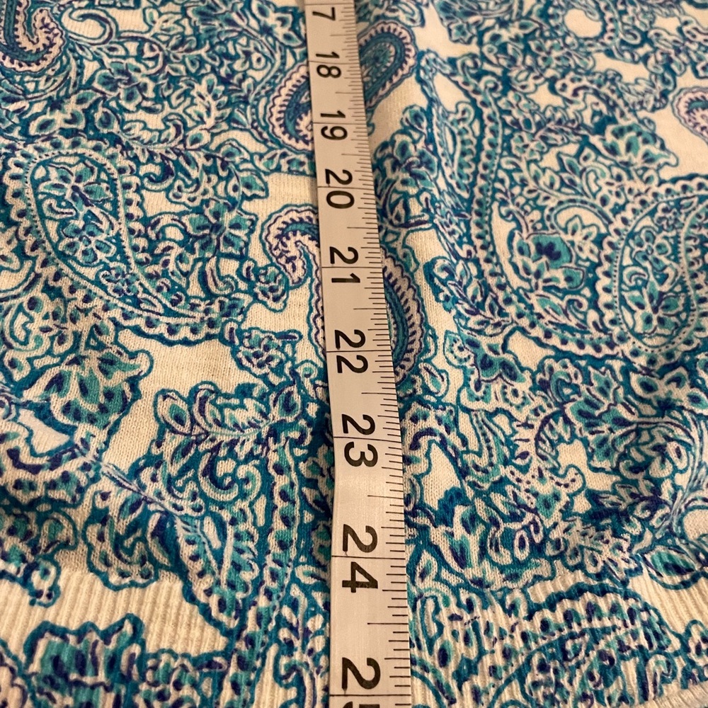 Talbots Blue and White Paisley 3/4 Length Sleeve Top - Picture 9 of 9